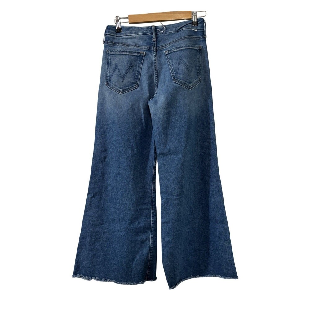 MOTHER The Lil Roller Fray Wide Leg Blue Stretch Jean NWOT Size 27 MSRP $258 - Picture 14 of 14